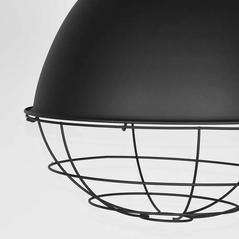New Wohnen Hängende Industrial Lampe in Schwarz Metall - Rock