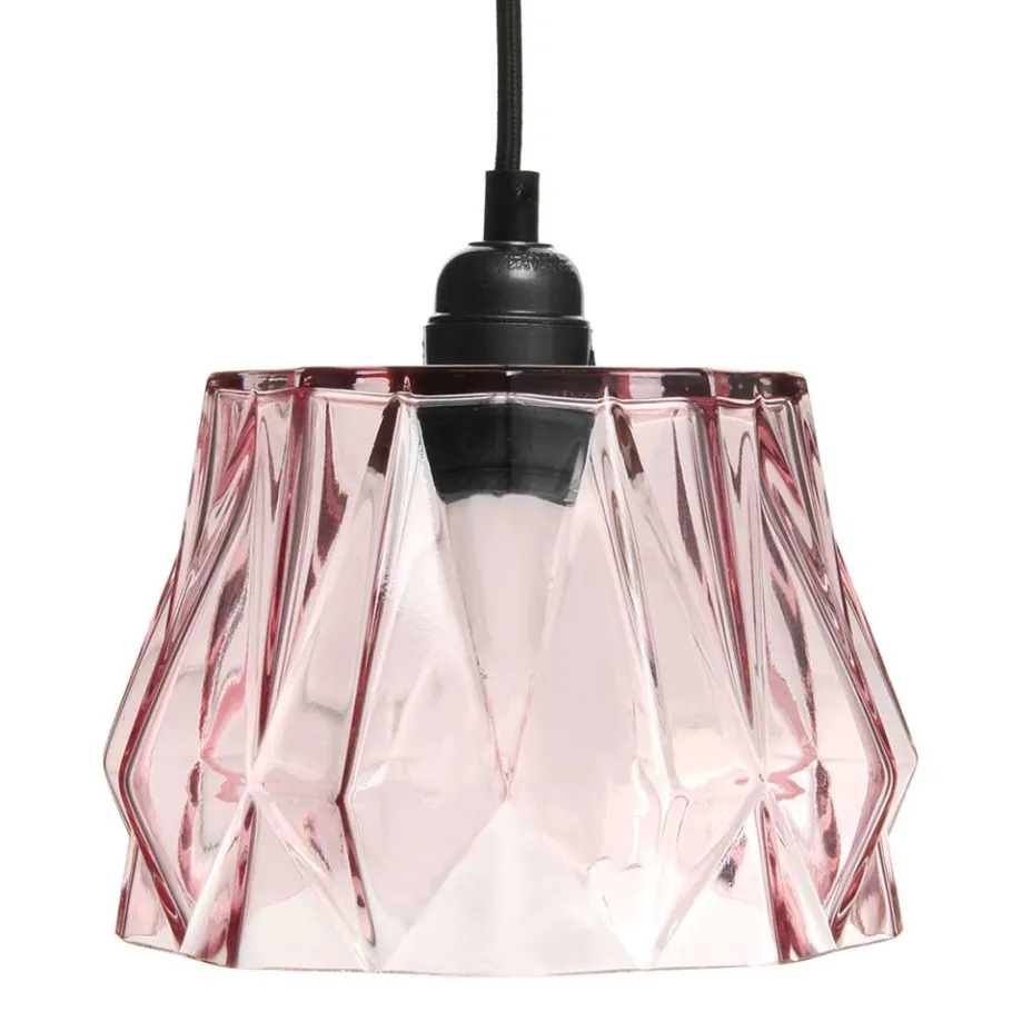 New Wohnen Hängende Lampe aus Glas in Rosa - Erasmo
