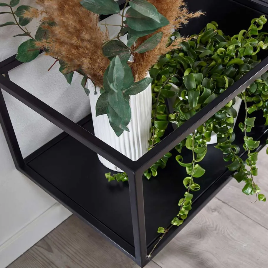 Hot Wohnen Hängendes TV Board aus Holz & Wiener Geflecht - Leiria