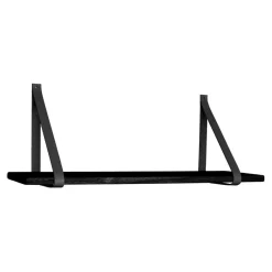 Discount Wohnen Hängeregal aus Gummibaum & Leder - Kalizo