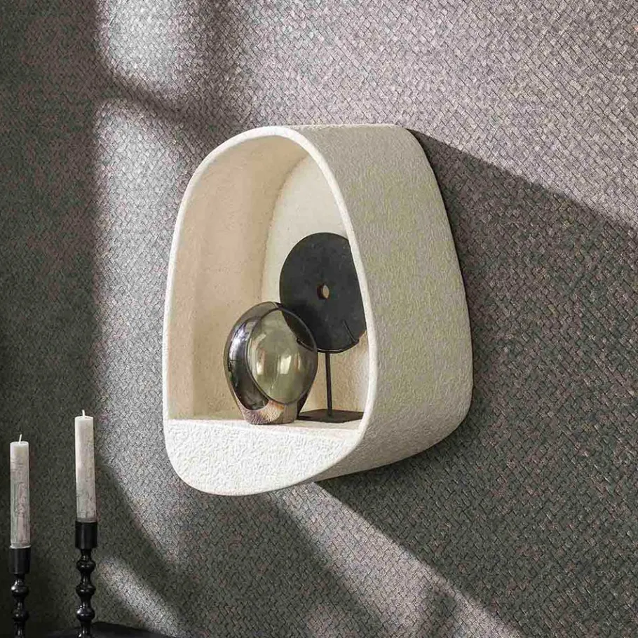 Hot Wohnen Hängeregal aus Marmorkomposit in Beige - Mayo