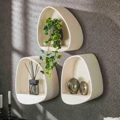 Hot Wohnen Hängeregal aus Marmorkomposit in Beige - Mayo