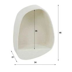 Hot Wohnen Hängeregal aus Marmorkomposit in Beige - Mayo