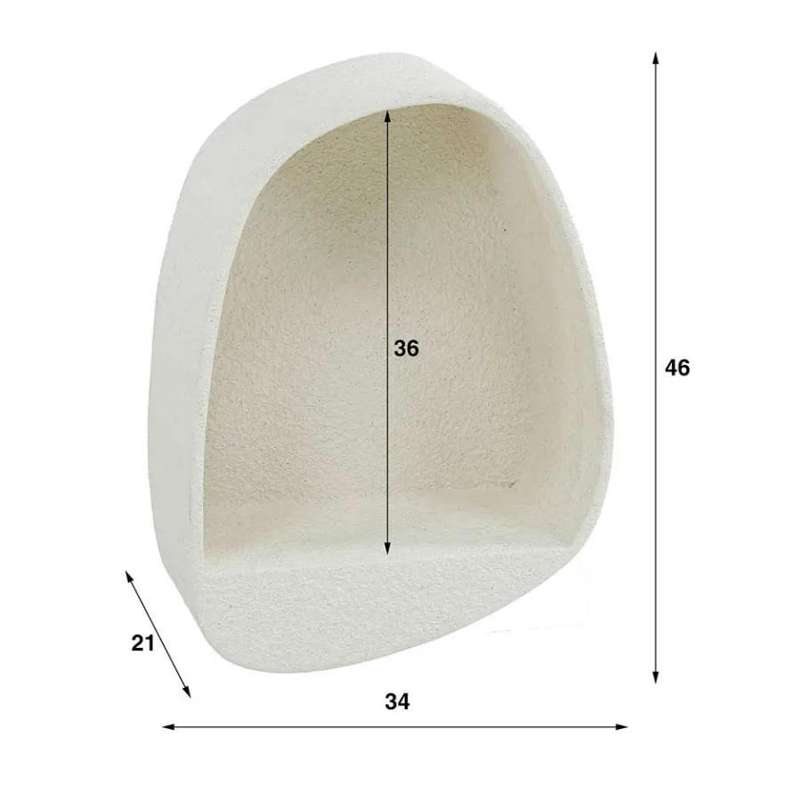 Hot Wohnen Hängeregal aus Marmorkomposit in Beige - Mayo