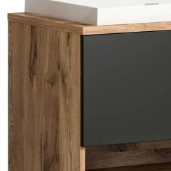 Discount Wohnen Hänge-Waschbeckenschrank mit Aufsatzbecken - Steikun