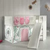 Clearance Wohnen Hochbett mit schräger Rutsche Schmetterlinge und Burg - Jimm