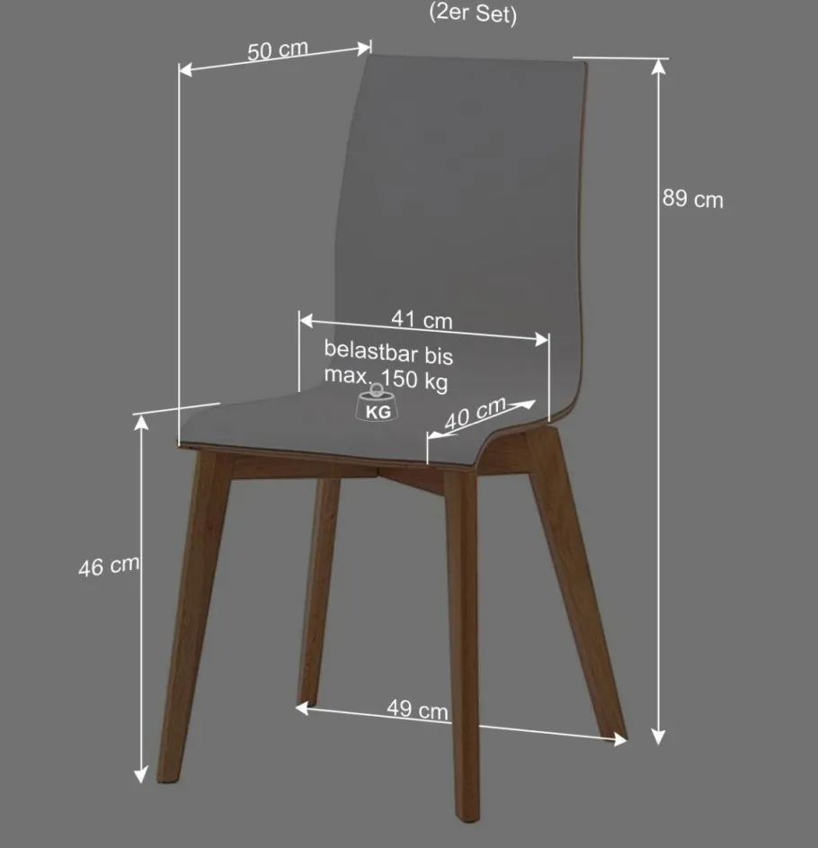 Clearance Wohnen Hochdrucklaminat Stuhl in Weiß - Sonda (2er Set)