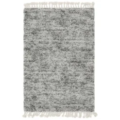 Hot Wohnen Hochflor Läufer Teppich in Grau und Creme - Cesario