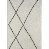 Online Wohnen Hochflor Teppich in Creme und Schwarz - You