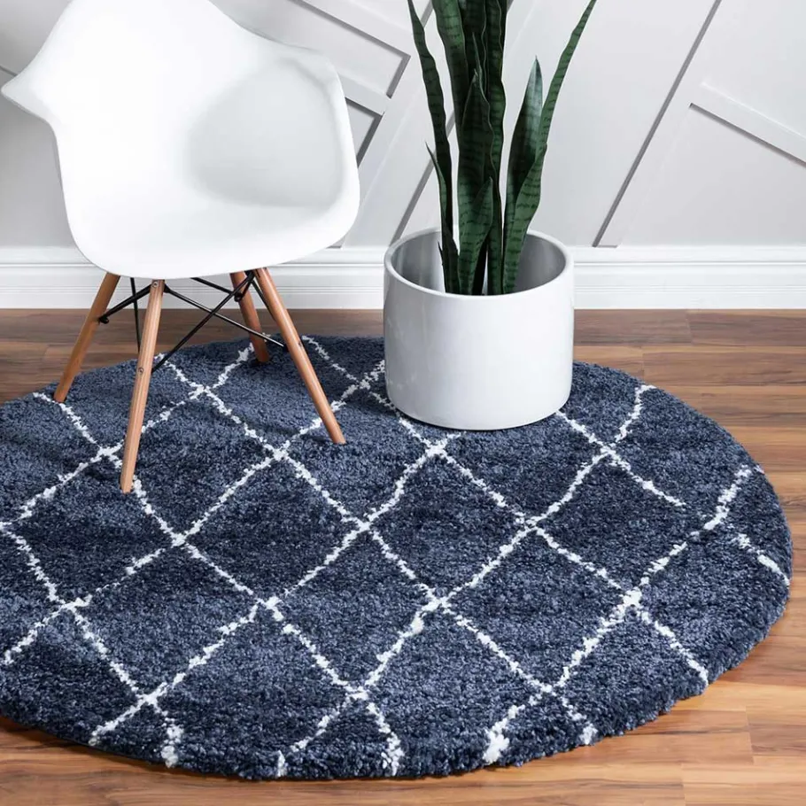 New Wohnen Hochflor Teppich mit Rautenmuster - Pius
