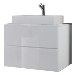 Best Wohnen Hochglanz Badezimmermöbel Set in Weiß - Hillary (vierteilig)