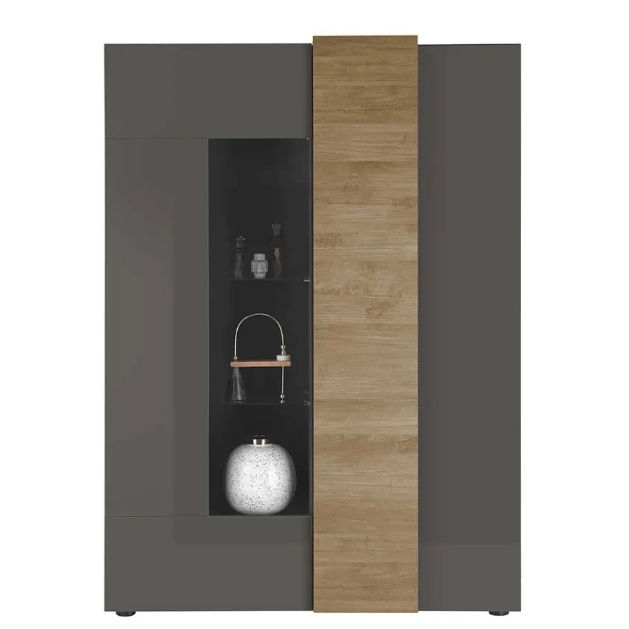 Sale Wohnen Hochglanz Highboard mit Glas - Eracosta
