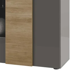 Sale Wohnen Hochglanz Highboard mit Glas - Eracosta