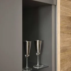 Sale Wohnen Hochglanz Highboard mit Glas - Eracosta