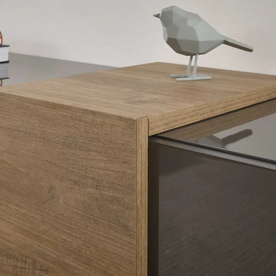 Sale Wohnen Hochglanz Highboard mit Glas - Eracosta