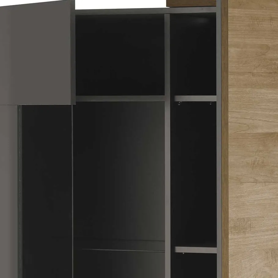 Sale Wohnen Hochglanz Highboard mit Glas - Eracosta
