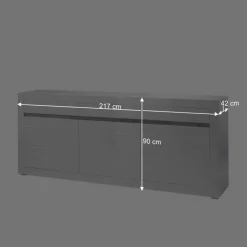 Clearance Wohnen Hochglanz Lowboard fürs TV in Weiß Mextra mit 3 Schubladen