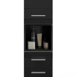 Wohnen Hochglänzender Bad Hochschrank in Schwarz - Culina