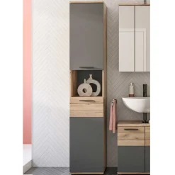 Online Wohnen Hochschrank fürs Bad - 2-türig & Fach & Schublade - Depart