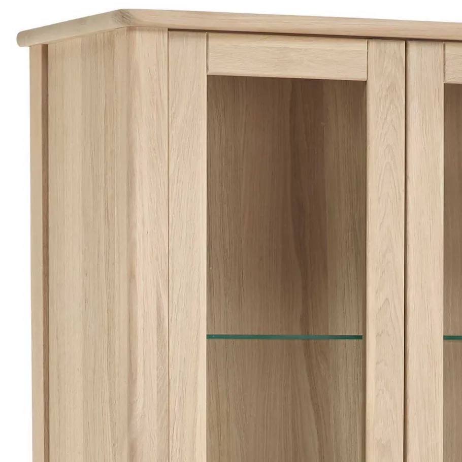 Best Wohnen Hochwertige Massivholz Vitrine 2-türig - Vangus I