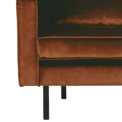 Clearance Wohnen Hochwertige Recamiere als 3-Sitzer Naryon mit Samt Rostbraun