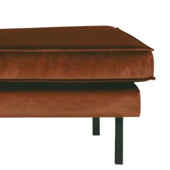 Clearance Wohnen Hochwertige Recamiere als 3-Sitzer Naryon mit Samt Rostbraun
