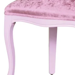 Hot Wohnen Hochwertiger Barock Polsterstuhl in Rosa Samt - Casna