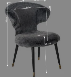 Sale Wohnen Hochwertiger Design Stuhl aus Kunstfell in Grau - Zarodrana