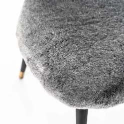 Sale Wohnen Hochwertiger Design Stuhl aus Kunstfell in Grau - Zarodrana