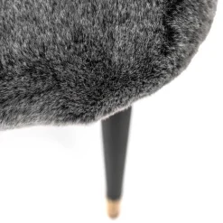 Sale Wohnen Hochwertiger Design Stuhl aus Kunstfell in Grau - Zarodrana