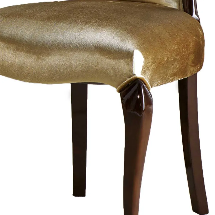 Wohnen Hochwertiger Polsterstuhl aus Samt Beige - Fouzi