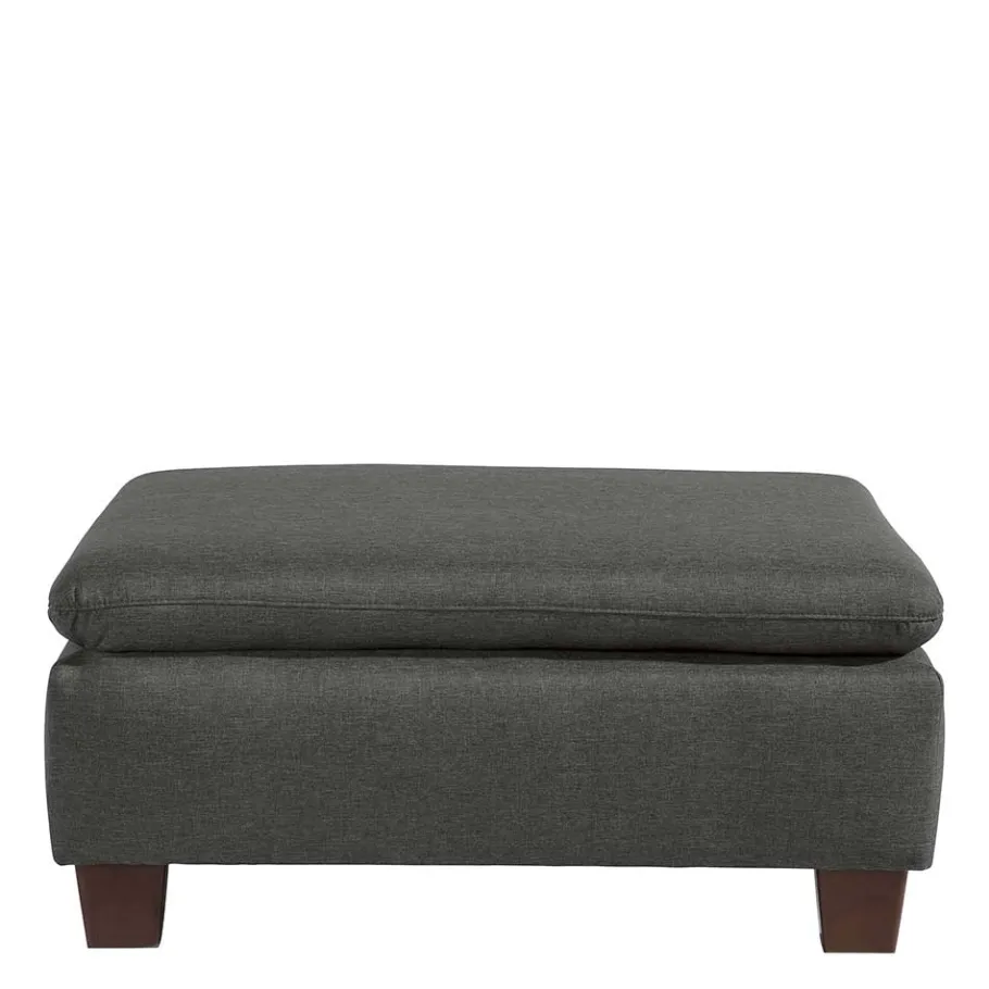 Outlet Wohnen Hocker in Anthrazit und Nussbaum Braun - Classimo