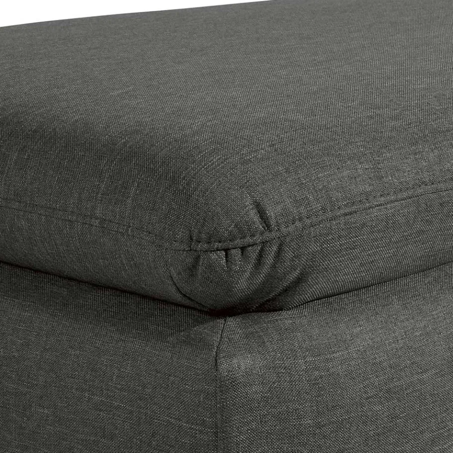 Outlet Wohnen Hocker in Anthrazit und Nussbaum Braun - Classimo