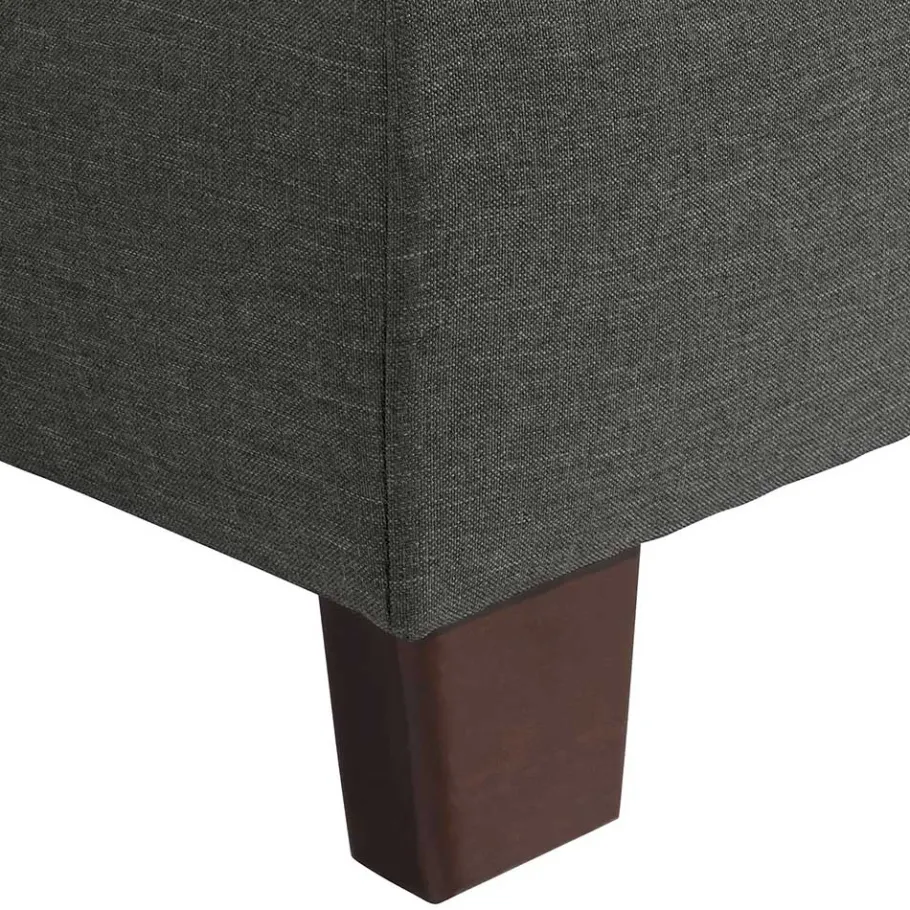Outlet Wohnen Hocker in Anthrazit und Nussbaum Braun - Classimo