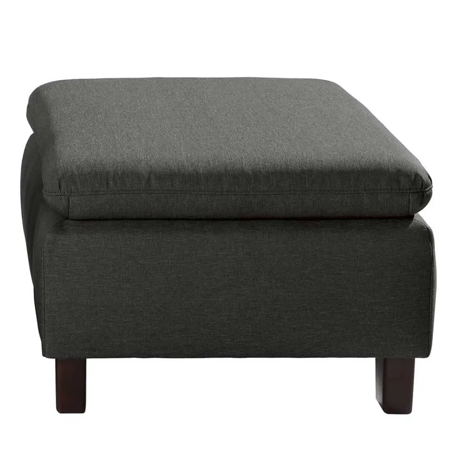 Outlet Wohnen Hocker in Anthrazit und Nussbaum Braun - Classimo