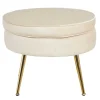 Discount Wohnen Hocker in Beige Samtbezug - Mamba