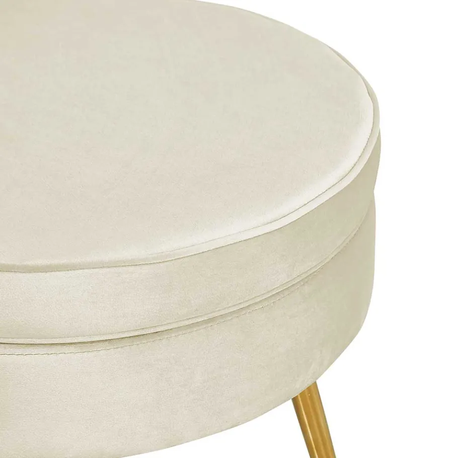 Discount Wohnen Hocker in Beige Samtbezug - Mamba