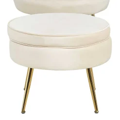 Discount Wohnen Hocker in Beige Samtbezug - Mamba