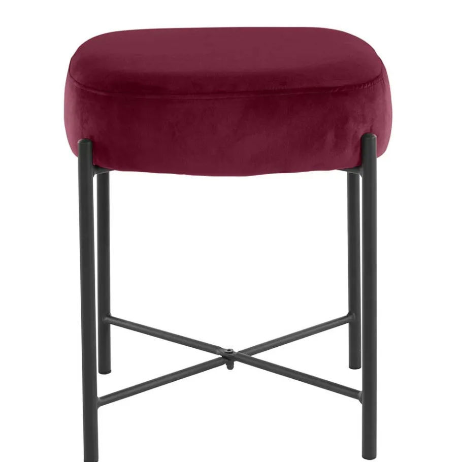 Hot Wohnen Hocker in Bordeaux Rot Samt - Car