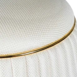 New Wohnen Hocker in Cremeweiß mit Gold - Josue