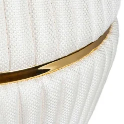 New Wohnen Hocker in Cremeweiß mit Gold - Josue