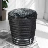 New Wohnen Hocker in Dunkelgrau und Anthrazit und Silber - Apollo