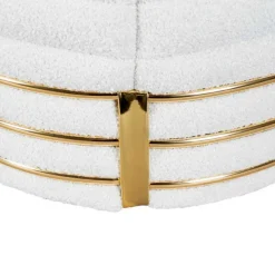 Wohnen Hocker in Weiß mit Gold - Tribial