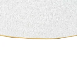 Wohnen Hocker in Weiß Webplüsch mit Gold - Tandrea