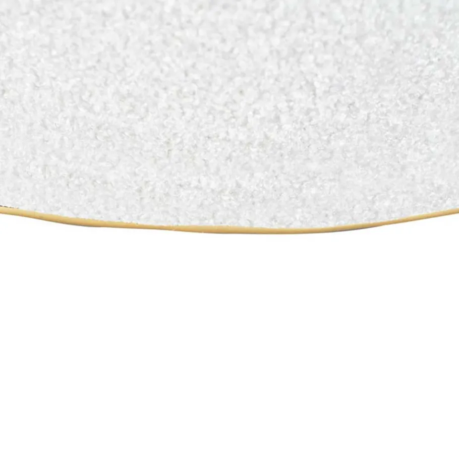 Wohnen Hocker in Weiß Webplüsch mit Gold - Tandrea