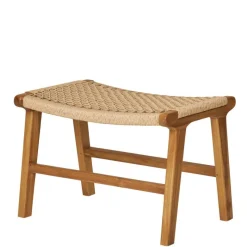 Discount Wohnen Hocker mit Kordelgeflecht-Sitz - Merlan