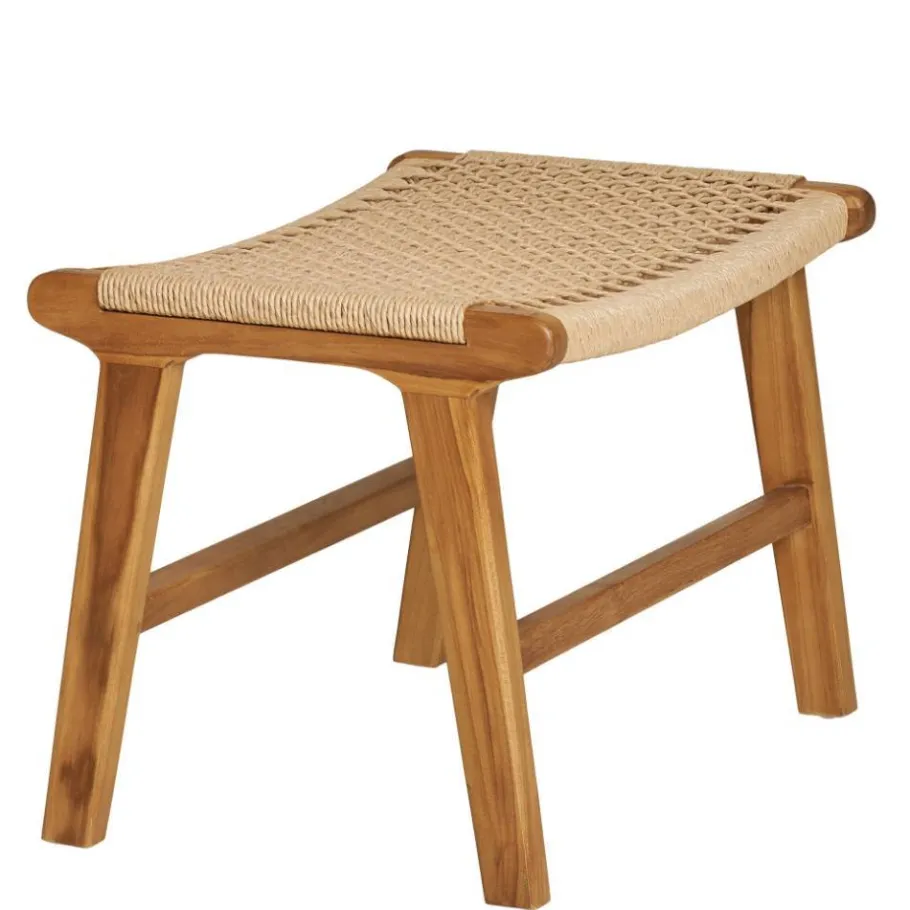 Discount Wohnen Hocker mit Kordelgeflecht-Sitz - Merlan