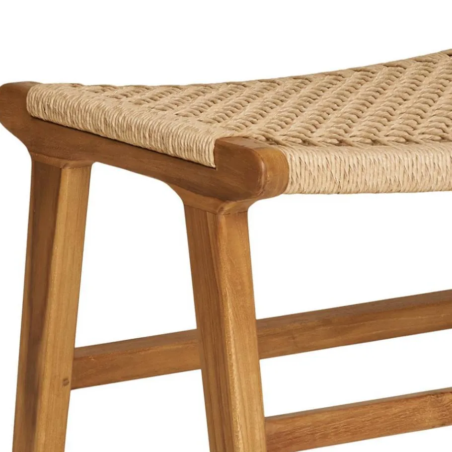 Discount Wohnen Hocker mit Kordelgeflecht-Sitz - Merlan