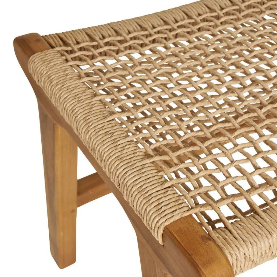 Discount Wohnen Hocker mit Kordelgeflecht-Sitz - Merlan