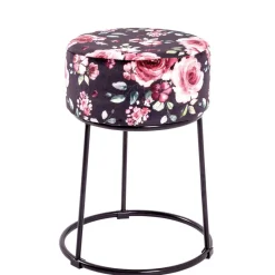 Hot Wohnen Hocker mit Samt Rosen Motiv - Henrics